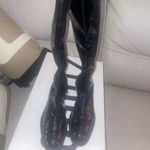 Patent leather boots